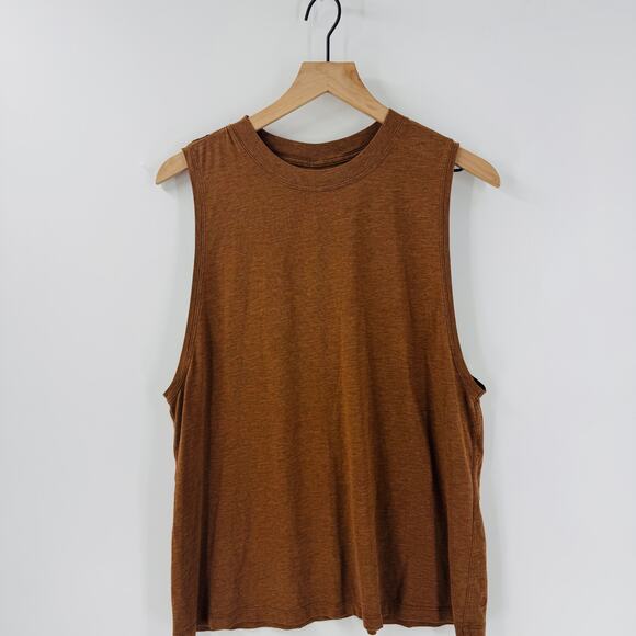 Lululemon All Yours Tank Heathered Copper Brown Earthy Casual Athletic Size 12 - Picture 3 of 7